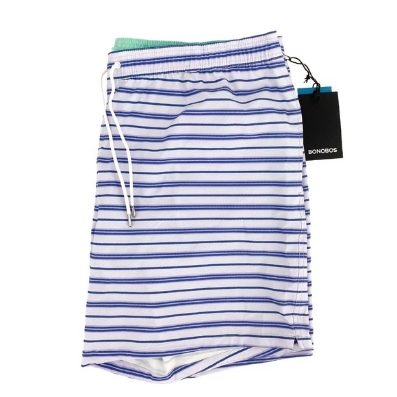 BONOBOS Banzai 7-Inch Stripe E-Waist Swim Trunks - Picture 15 of 15